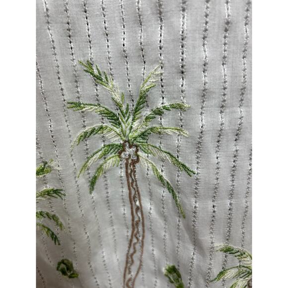 Blue Island Large Gauze Swim Cover, Blouse, with embroidered Palm Trees - Picture 5 of 8